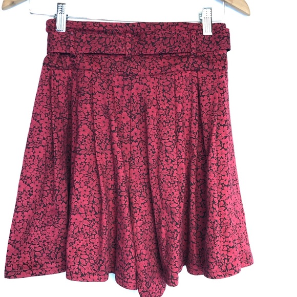 Bait sz m red floral loose shorts belted vintage - Picture 4 of 8